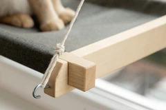 Лежак-гамак на вікно для котів PetJoy wwhite1gray