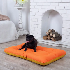 Pet Zoom Лежак лежанка для котів і собак спальне місце 70х50х10 см (13574-Нів) Оранжевий з жовтим