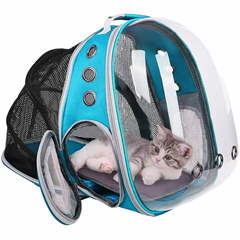 Без бренда Рюкзак перенесення для тварин розсувний CosmoPet CP-15 для котів та собак 39x34x21 см Light Blue
