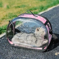 Без бренду Сумка переноска для тварин CosmoPet для котів собак гризунів птахів складна з ілюмінатором 340x200x200 мм овальна текстильна до 3 кг