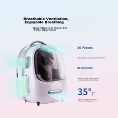 Без бренду Рюкзак Xiaopei New Air Cat Bag для тварин прозорий дихаючий, для вулиці
