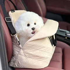 Сумка-перенесення для тварин Lesko S82 Beige для собак та кішок автомобільна портативна