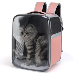 Style Pets Рюкзак сумка переноска для тварин кішок собак з прозорою стінкою вентиляцією килимком 40x30x28 см (477244-Prob) Рожевий