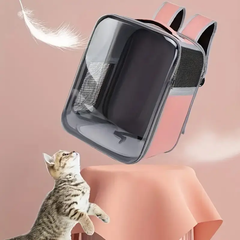 Style Pets Рюкзак сумка переноска для тварин кішок собак з прозорою стінкою вентиляцією килимком 40x30x28 см (477244-Prob) Рожевий