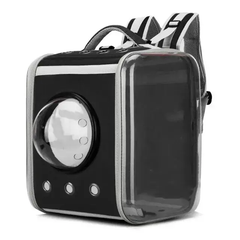 Style Pets Рюкзак сумка переноска для транспортування тварин кішок собак з прозорними стінками вентиляцією 39x30x30 см (477236-Prob) Чорний