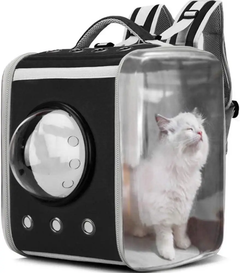 Style Pets Рюкзак сумка переноска для транспортування тварин кішок собак з прозорними стінками вентиляцією 39x30x30 см (477236-Prob) Чорний