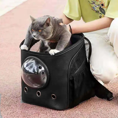 Style Pets Рюкзак сумка перенесення для тварин кішок собак з ілюмінатором вентиляцією підстилкою 36х29х25 см (477197-Prob) Чорний
