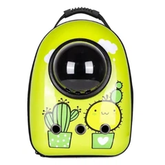 Без бренду Рюкзак-переноска для тварин CosmoPet 42х29х32 см з ілюмінатором до 10 кг Зелений-кактус для комфортних подорожей та прогулянок з улюбленцем