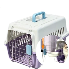 Без бренда Mengduxingchong Pet Airline Carrier Large Dog Transport Crate Cat Cage High Speed Rail Air Transport Car Portable Shipping Box