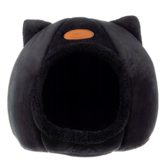 Лежанка будиночок для котів до 6 кг водонепроникне дно чорний Purlov LS-0909