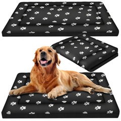 Лежак водовідштовхувальний 100х70 см для собак з наповнювачем чорний Purlov LS-0911