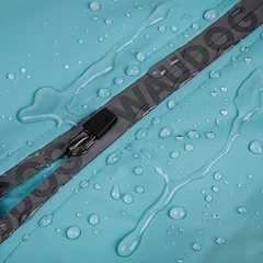 Дощовик комбінезон для собак дрібних порід та цуценят WAUDOG Clothes Collar водонепроникний захисний від бруду з блискавкою на спині блакитний розмір XS25 довжина 22-25 см обхват грудей 36-38 см шиї 2