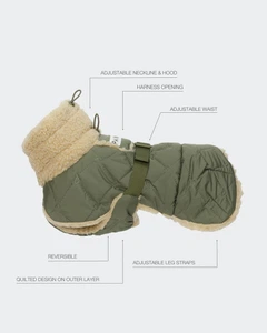 Paika Тепла попона для собак Winter Sherpa Jacket Olive Paikka 30