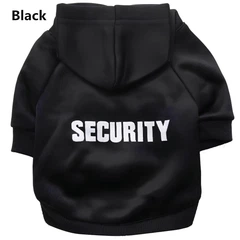 Без бренда Одяг для домашніх тварин RESTEQ, толстовка Security для котів та собак, розмір L, чорний одяг для кота та собаки з капюшоном