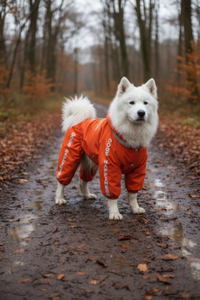 Дощовик для великих порід собак 4XL 58-60cm Самоід Хаскі Лайка Dog's Happiness Помаранчевий Дівчинка 0115-01/33
