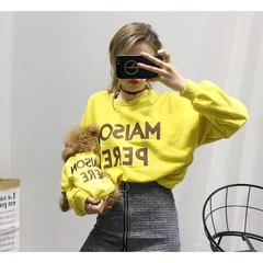 Без бренда Толстовка Family Look для собак та власників з написом Maison Pere, без капюшона, жовтого кольору FB1 Multibrand 000354904