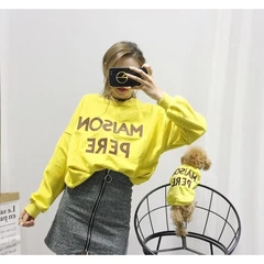 Без бренда Толстовка Family Look для собак та власників з написом Maison Pere, без капюшона, жовтого кольору FB1 Multibrand 000354904