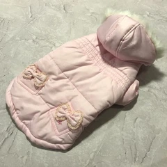 Зимова куртка для собак Бантики на спинці, з капюшоном, рожева XL Is Pet 000355320