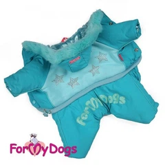 Зимовий комбінезон для собак "Зірочки з каменів" блакитний 8 For My Dogs (2000003551712)