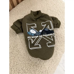 Без бренда Теплий світшот ASAP Teddy хакі для собак та котів M OFF White (zoo0005775)