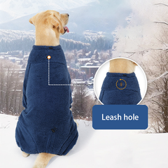 Флісовий комбінезон для собак Wan Talk Four-legged Pullover Dog Coat, Navy Blue, S