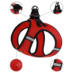 Шлея для собак Bronzedog Mesh Vest 3D сітка Червона 24 см 26 см (83103)