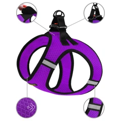 Шлея для собак Bronzedog Mesh Vest 3D сітка Фіолетова 42 см 47 см (83507)