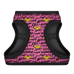 Collar Шлея для собак м'яка WAUDOG Clothes з QR паспортом, малюнок "Диво-жінка в рожевому", XS1, В 24-27 см, С 18-20 см