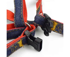Шлея з повідцем AnimAll для собак HJ-LH 215 Denim leash Red 15х1200мм