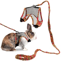 Flamingo Rabbit Harness With Art Joy Leash ФЛАМІНГО АРТ ДЖОЙ шлея та повідець для кролика