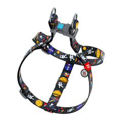 Шлейка для собак анатомічна WAUDOG Collar Nylon з QR паспортом розмір М малюнок NASA