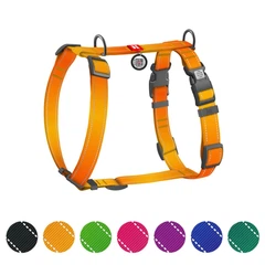 Шлея для собак анатомічна Waudog Nylon Mono з QR-паспортом/світловідбивна L 25 мм х 51-85 см х 60-85 см Помаранчевий (54584 Col)