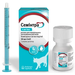 Semintra by Boehringer Ingelheim - Розчин Семінтра для лікування хронічної хвороби нирок і системної гіпертензії у котів