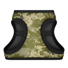 Шлея для собак м'яка WAUDOG Clothes з QR паспортом, "Мілітарі", XS1, В 24-27 см, С 18-20 см 220-4026