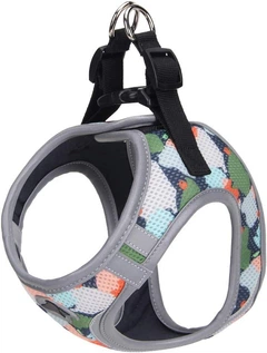 Шлея для собак нейлонова L 46-53 см Croci HIKING REFLECTIVE хакі арлекін
