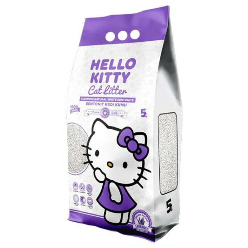 Hello Kitty (Хелоу Кітті) Cat Litter Lavender - Білий бентонітовий наповнювач для котячого туалету з ароматом лаванди