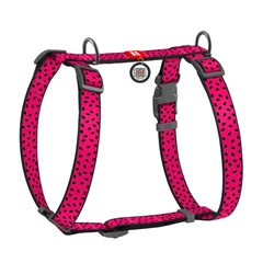 Collar Шлея для собак анатомічна Н-подібна WAUDOG Nylon з QR-паспортом, малюнок "Кавун", пластиковий фастекс, L, Ш 25 мм, А 50-90, В
