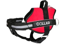 Нейлонова шлея для собак Collar DоgЕхтrеме Police N2 зі змінним написом 44-60 см Червона (07053)