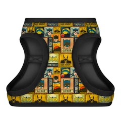 Шлея для собак м'яка WAUDOG Clothes з QR-паспортом, малюнок "Бетмен вінтаж", S1, В 40-45 см, С 29-31 см