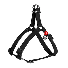 Шлея для собак водостійка WAUDOG Waterproof, з QR-паспортом, металічна пряжка-фастекс, Ш 20 мм, Дов 50-80 см чорний
