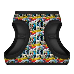 Шлея для собак м'яка WAUDOG Clothes з QR-паспортом, малюнок "Бетмен комікс", XS3, В 32-35 см, С 22-24 см