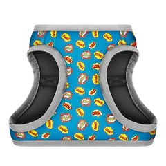 Шлея для собак м'яка WAUDOG Clothes з QR-паспортом, малюнок "ВАУ", S1, В 40-45 см, С 29-31 см