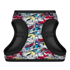 Шлея для собак м'яка WAUDOG Clothes з QR-паспортом, малюнок "Супермен комікс", ХS4,В 36-39 см, С 26-28 см