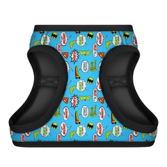 Шлея для собак м'яка WAUDOG Clothes з QR-паспортом, малюнок "Ліга Справедливості", S2, В 46-50 см, С 43-45 см