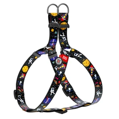 Шлея для собак WAUDOG Nylon з QR-паспортом, малюнок "NASA", пластиковий фастекс, Ш 25 мм, Дов 60-85 см