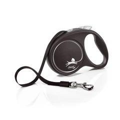 Повідець рулетка для собак Flexi Black Design L 5 м до 50 кг Чорний