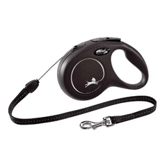 Flexi (Флексі) New Classic S Long cord - Повідець-рулетка для собак дрібних порід, трос (8 м, до 12 кг) чорний