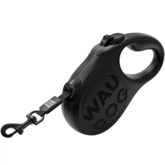 Автоматичний повідець-рулетка WAUDOG R-leash Monochrome зі світловідбивною стрічкою для собак крупних порід до 50 кг, 5 м, L, чорний (81641)
