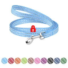 Повідець для собак WAUDOG Re-cotton блакитний, світловідбивний, XS, 10 мм × 200 см, металевий карабін, для котів і дрібних собак — Арт. 16442