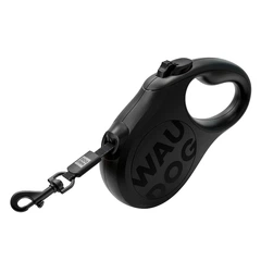 Без бренда Повідець-рулетка для собак WAUDOG R-leash Monochrome Black, XS, до 12 кг, 3 м, світловідбивна стрічка, чорна